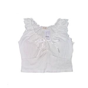 J. Galt Pac Sun Shirt Women One Size Crinkled White Crop Top